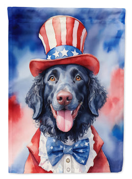 Curly-Coated Retriever Patriotic American House Flag
