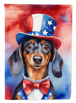 Dachshund Patriotic American House Flag