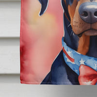 Doberman Pinscher Patriotic American House Flag