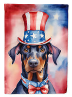 Doberman Pinscher Patriotic American House Flag