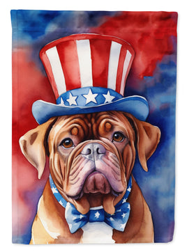 Dogue de Bordeaux Patriotic American House Flag