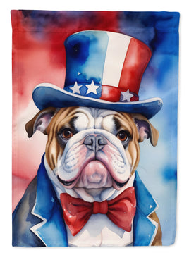 English Bulldog Patriotic American House Flag