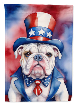 English Bulldog Patriotic American House Flag