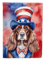 English Cocker Spaniel Patriotic American House Flag