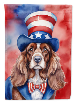English Cocker Spaniel Patriotic American House Flag