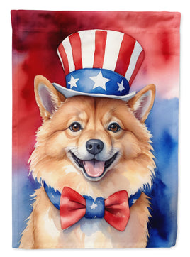 Finnish Spitz Patriotic American House Flag