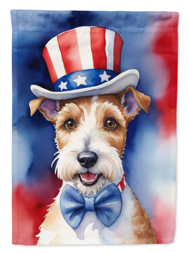 Fox Terrier Patriotic American House Flag