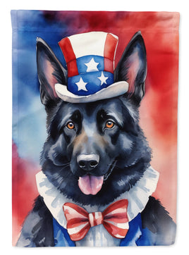 German Shepherd Patriotic American House Flag