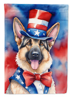 German Shepherd Patriotic American House Flag