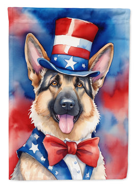 German Shepherd Patriotic American House Flag