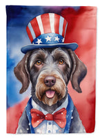 German Wirehaired Pointer Patriotic American House Flag