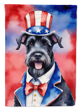 Giant Schnauzer Patriotic American House Flag