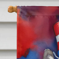 Keeshond Patriotic American House Flag