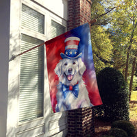 Kuvasz Patriotic American House Flag