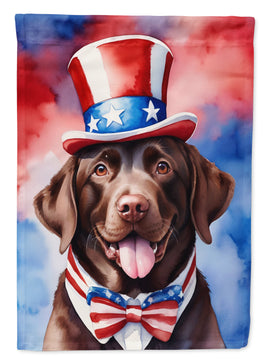 Labrador Retriever Patriotic American House Flag