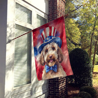 Labradoodle Patriotic American House Flag