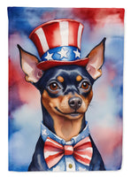 Miniature Pinscher Patriotic American House Flag