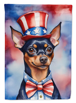 Miniature Pinscher Patriotic American House Flag
