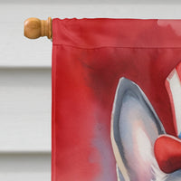 Norwegian Elkhound Patriotic American House Flag