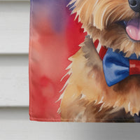 Norwich Terrier Patriotic American House Flag