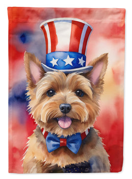 Norwich Terrier Patriotic American House Flag