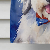 Old English Sheepdog Patriotic American House Flag
