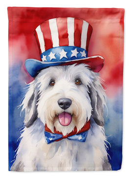 Old English Sheepdog Patriotic American House Flag