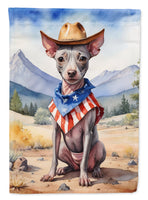 American Hairless Terrier Cowboy Welcome Garden Flag