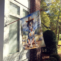 Bluetick Coonhound Cowboy Welcome House Flag