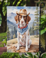 Brittany Spaniel Cowboy Welcome Garden Flag
