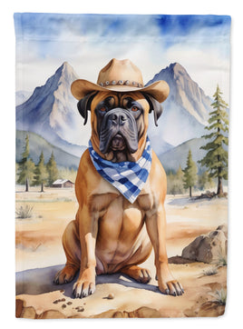Bullmastiff Cowboy Welcome House Flag