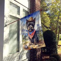 Cairn Terrier Cowboy Welcome House Flag