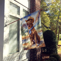 Chesapeake Bay Retriever Cowboy Welcome House Flag