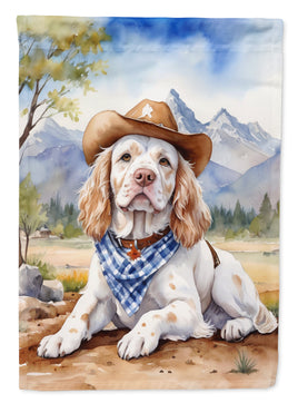 Clumber Spaniel Cowboy Welcome House Flag
