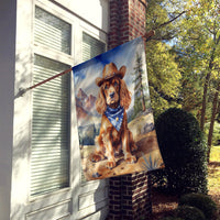 Cocker Spaniel Cowboy Welcome House Flag