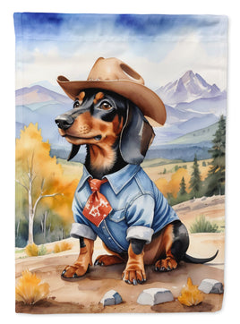 Dachshund Cowboy Welcome House Flag