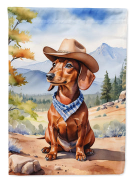 Dachshund Cowboy Welcome House Flag