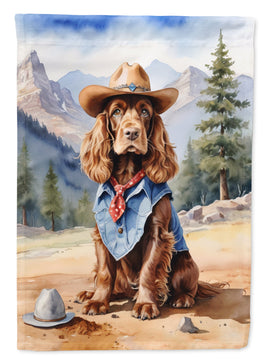 English Cocker Spaniel Cowboy Welcome House Flag