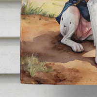 English Foxhound Cowboy Welcome House Flag