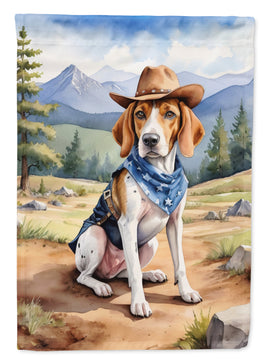 English Foxhound Cowboy Welcome House Flag