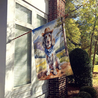 English Setter Cowboy Welcome House Flag