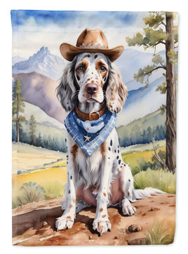 English Setter Cowboy Welcome House Flag