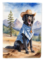 Flat-Coated Retriever Cowboy Welcome House Flag