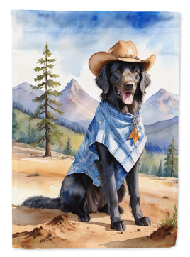 Flat-Coated Retriever Cowboy Welcome House Flag