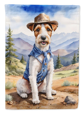 Fox Terrier Cowboy Welcome House Flag