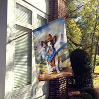 French Bulldog Cowboy Welcome House Flag