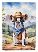 French Bulldog Cowboy Welcome House Flag