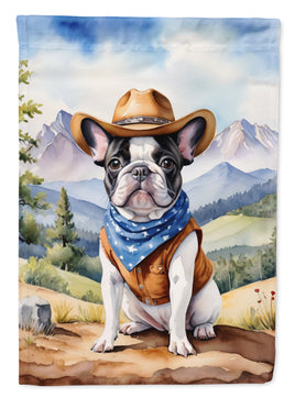 French Bulldog Cowboy Welcome House Flag