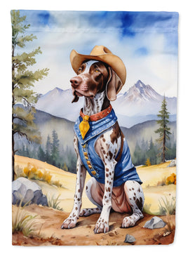 German Shorthaired Pointer Cowboy Welcome House Flag
