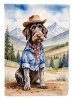 German Wirehaired Pointer Cowboy Welcome House Flag